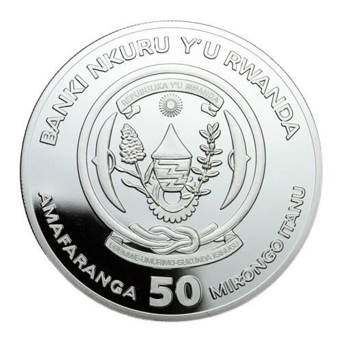 1 oz 2021 Rwanda Okapi Proof, Rwandas riksvåpen
