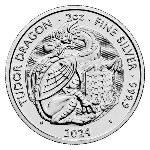 2 oz 2024 Royal Tudor Beasts - Tudor Dragon