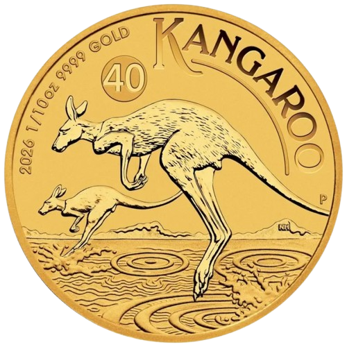 1/10 oz Gold 2026 Kangaroo – revers kenguru