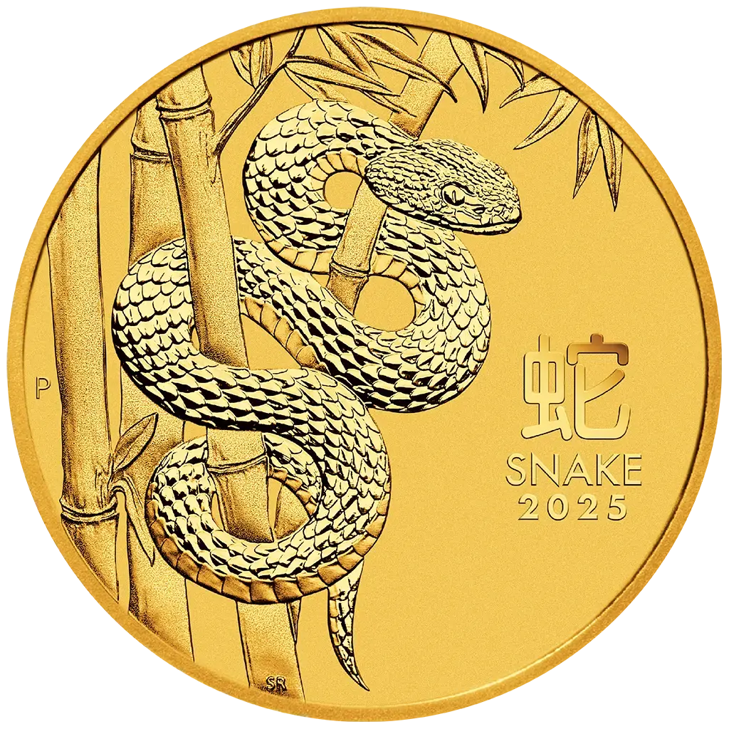 1/10 oz Gold 2025 Year of the Snake – revers slange
