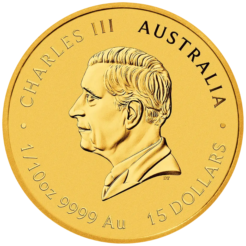 1/10 oz Gold 2025 Year of the Snake – avers Charles III