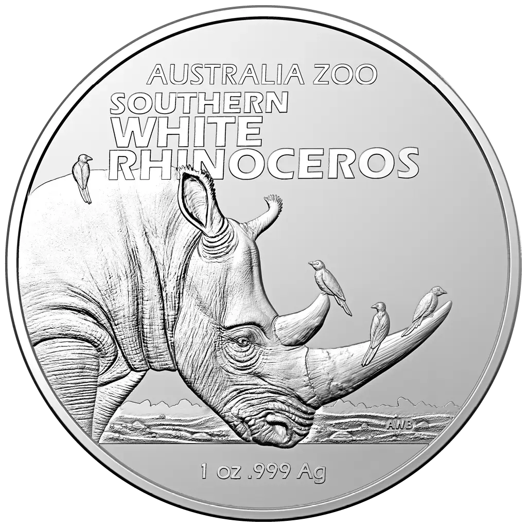 1 oz 2023 Australian Zoo - Southern White Rhinoceros – revers