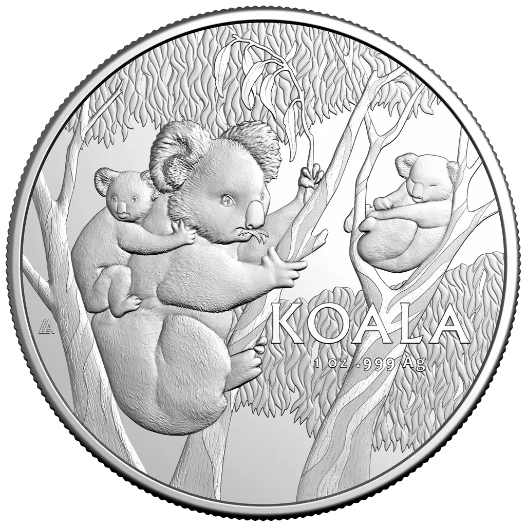 1 oz 2026 Koala RAM sølvmynt, koalamotiv