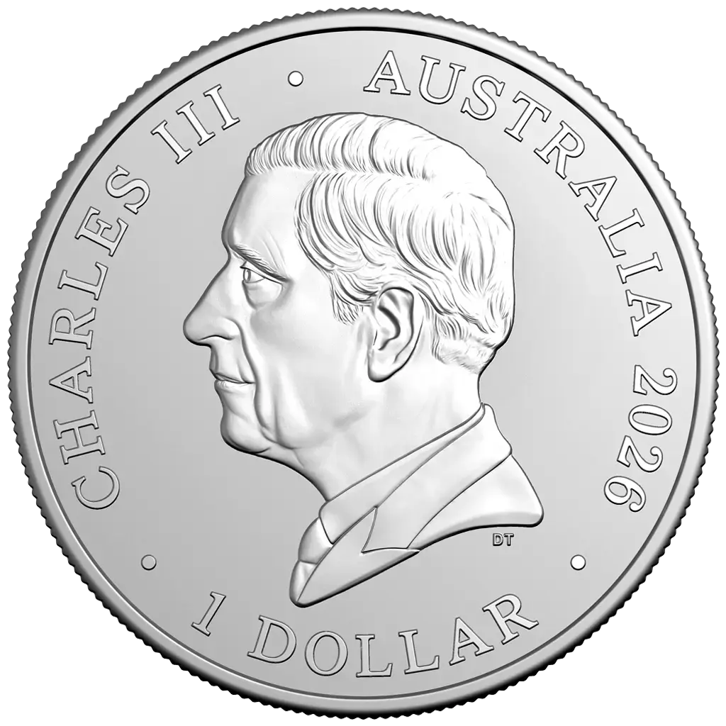 1 oz 2026 Koala RAM sølvmynt, kong Charles III