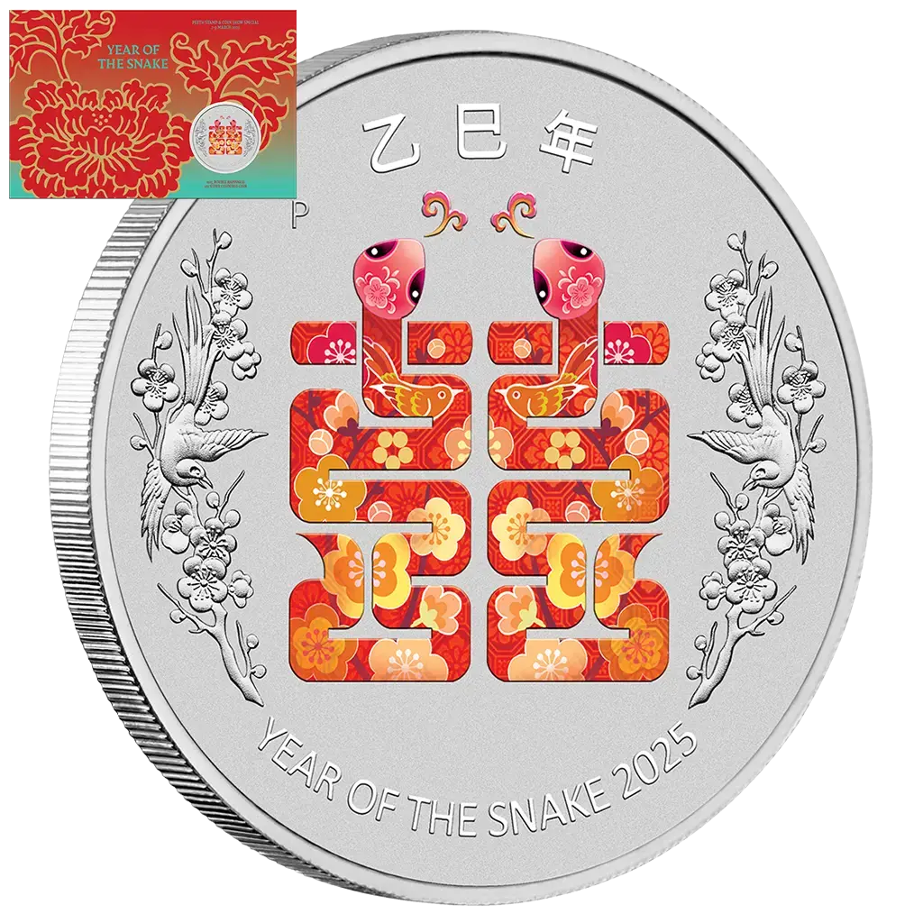 1 oz 2025 Year of the Snake - Double Happiness Color Blister