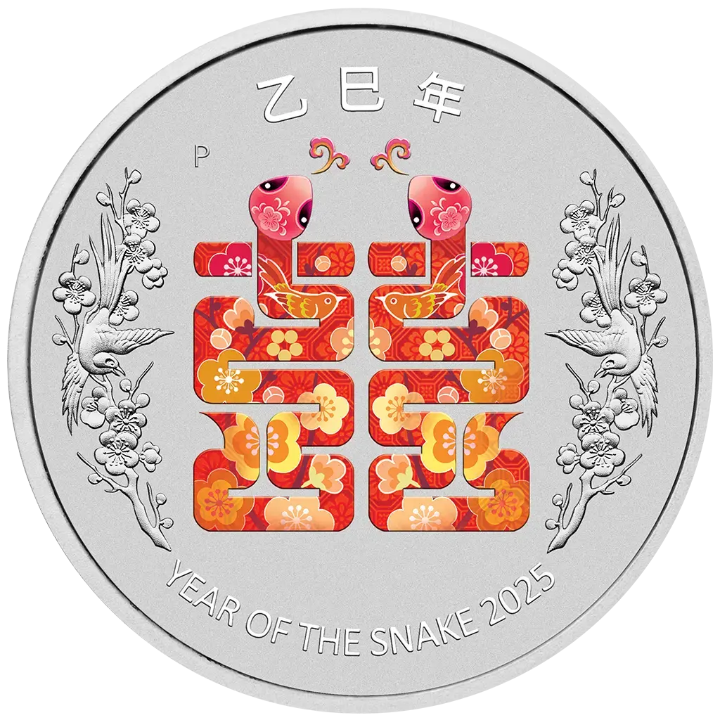 1 oz 2025 Year of the Snake - Double Happiness Color Blister