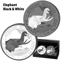 2 x 1 oz 2023 Elephant - Black & White