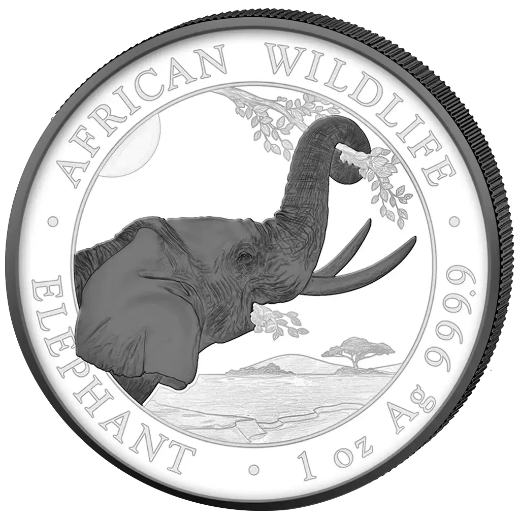 2 x 1 oz 2023 Elephant - Black & White