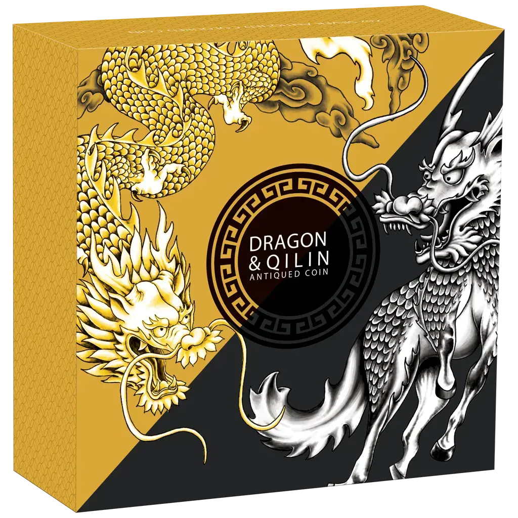 2 oz 2022  Dragon & Qilin Antique Color