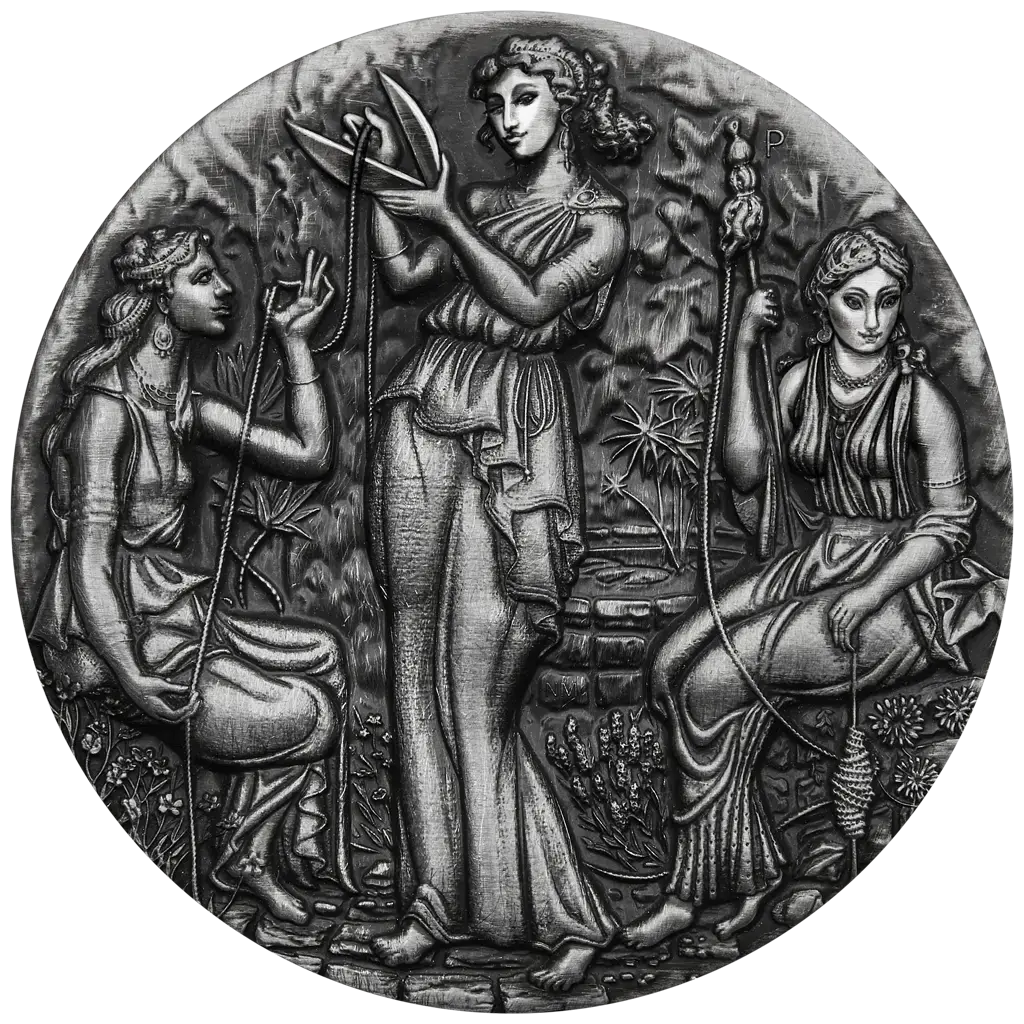 2 oz 2025 The Moirai Antique High Relief - avers