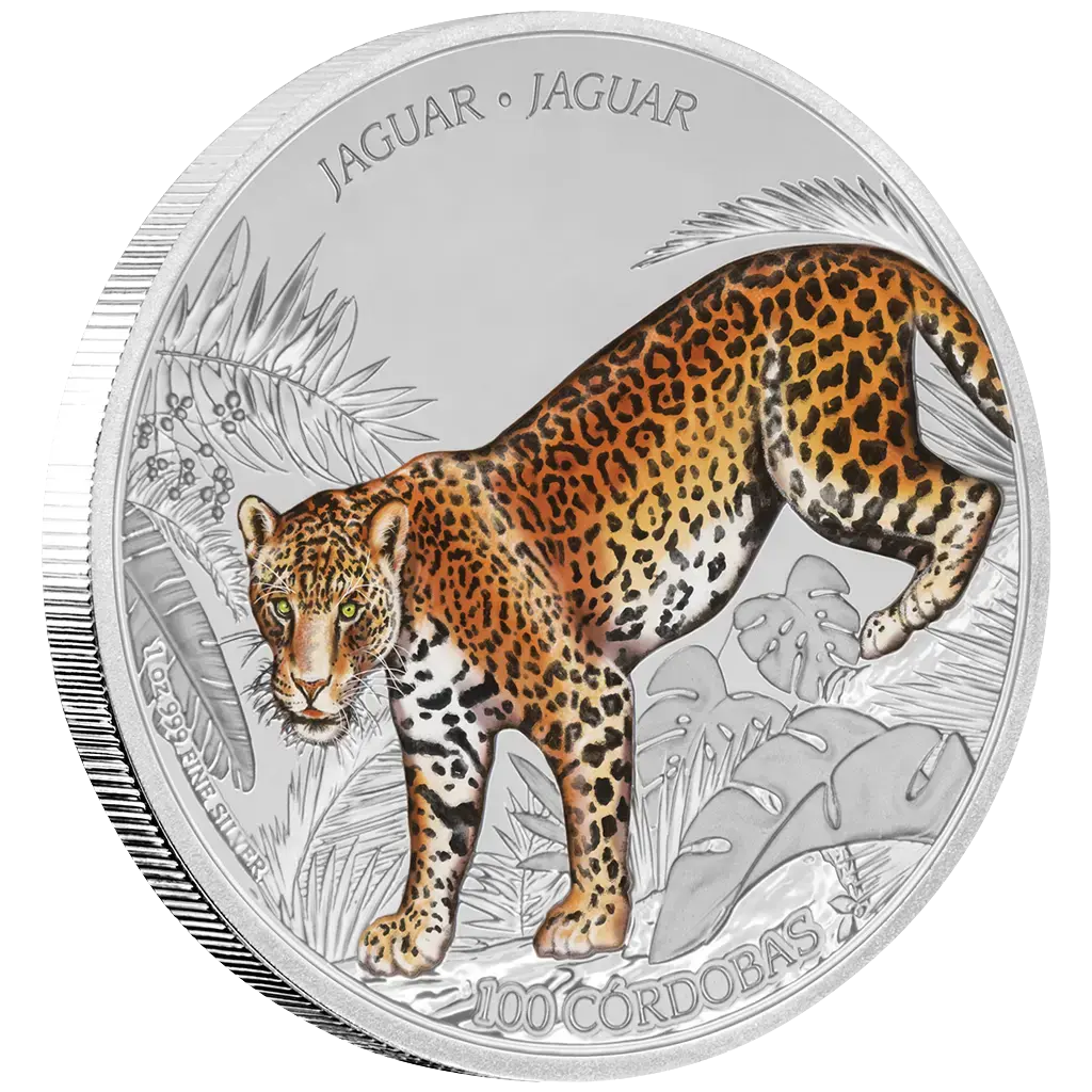 Jaguar Color Proof – mynt revers farget perspektiv
