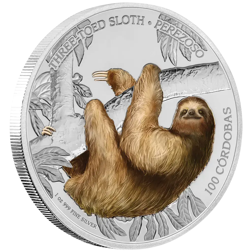 Three-Toed Sloth Color Proof – mynt forside farget