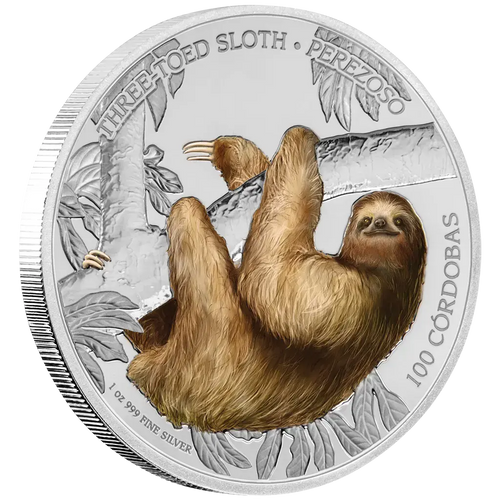 Three-Toed Sloth Color Proof – mynt forside farget