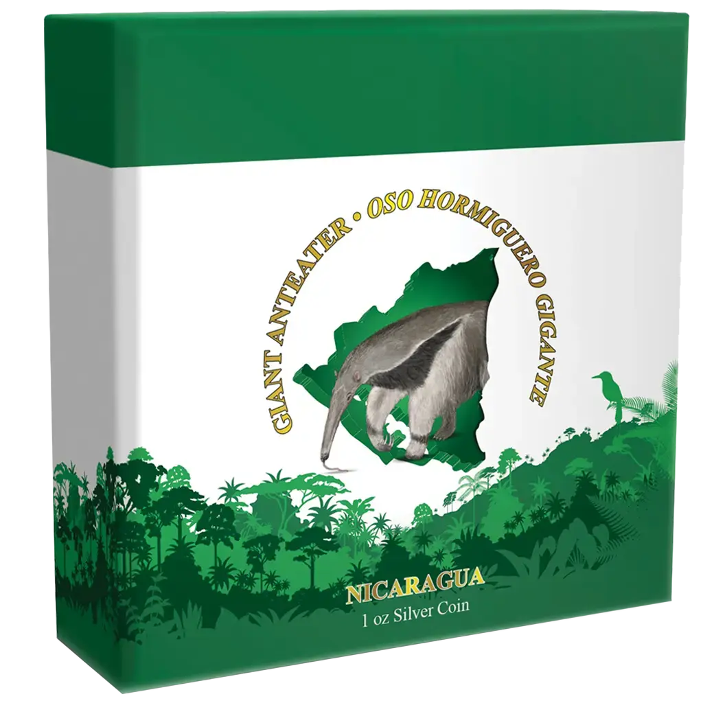 Giant Anteater Color Proof – mynt revers sølv