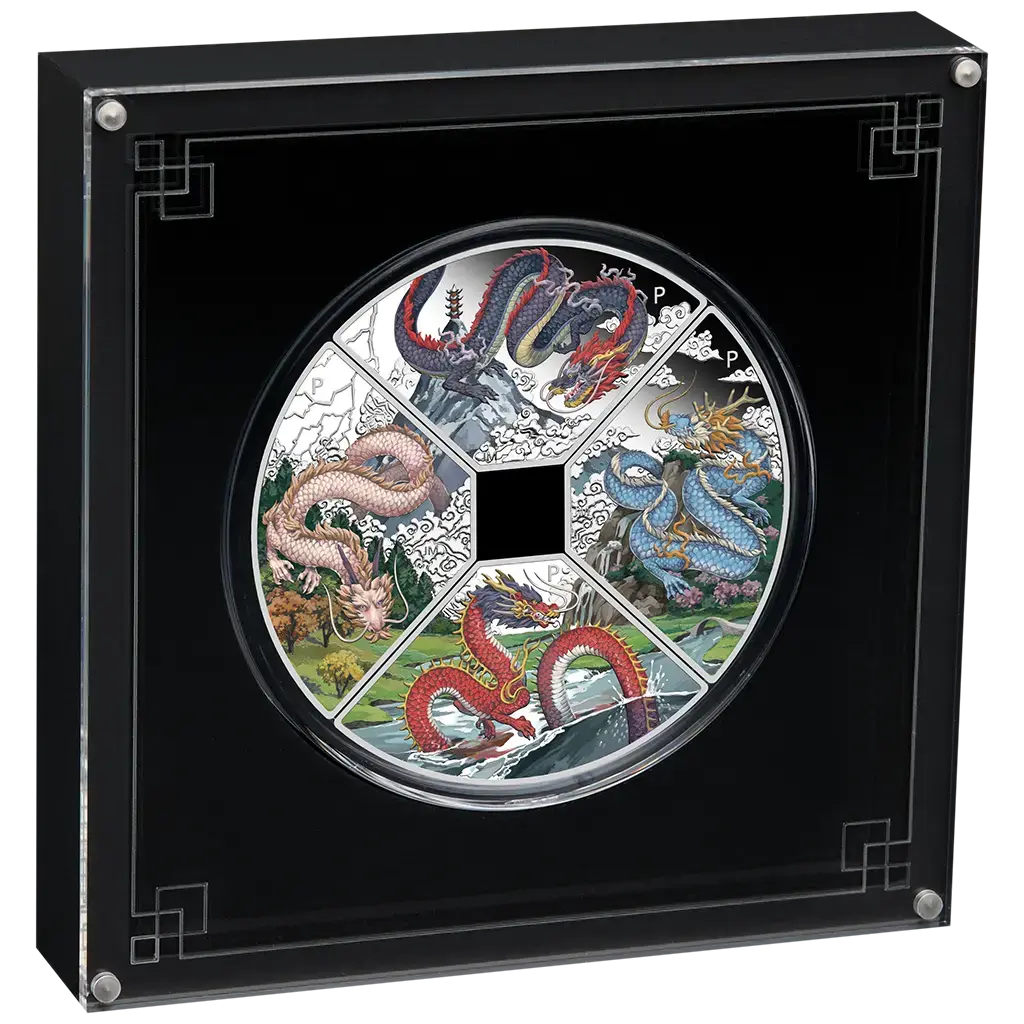 4 oz 2024 Lunar Quadrant Dragon – presentasjonsboks