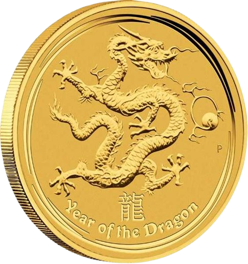 1/2 oz 2012 Year of the Dragon gullmynt
