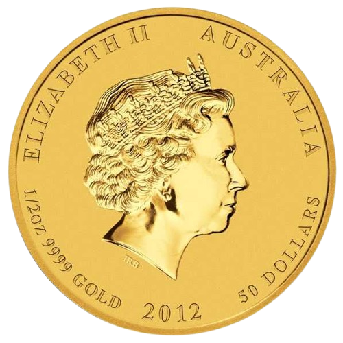 1/2 oz 2012 Year of the Dragon gullmynt