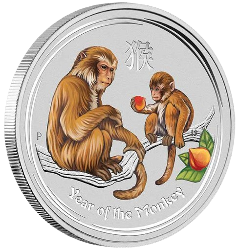 1 oz 2016 Year of the Monkey Color - bakside